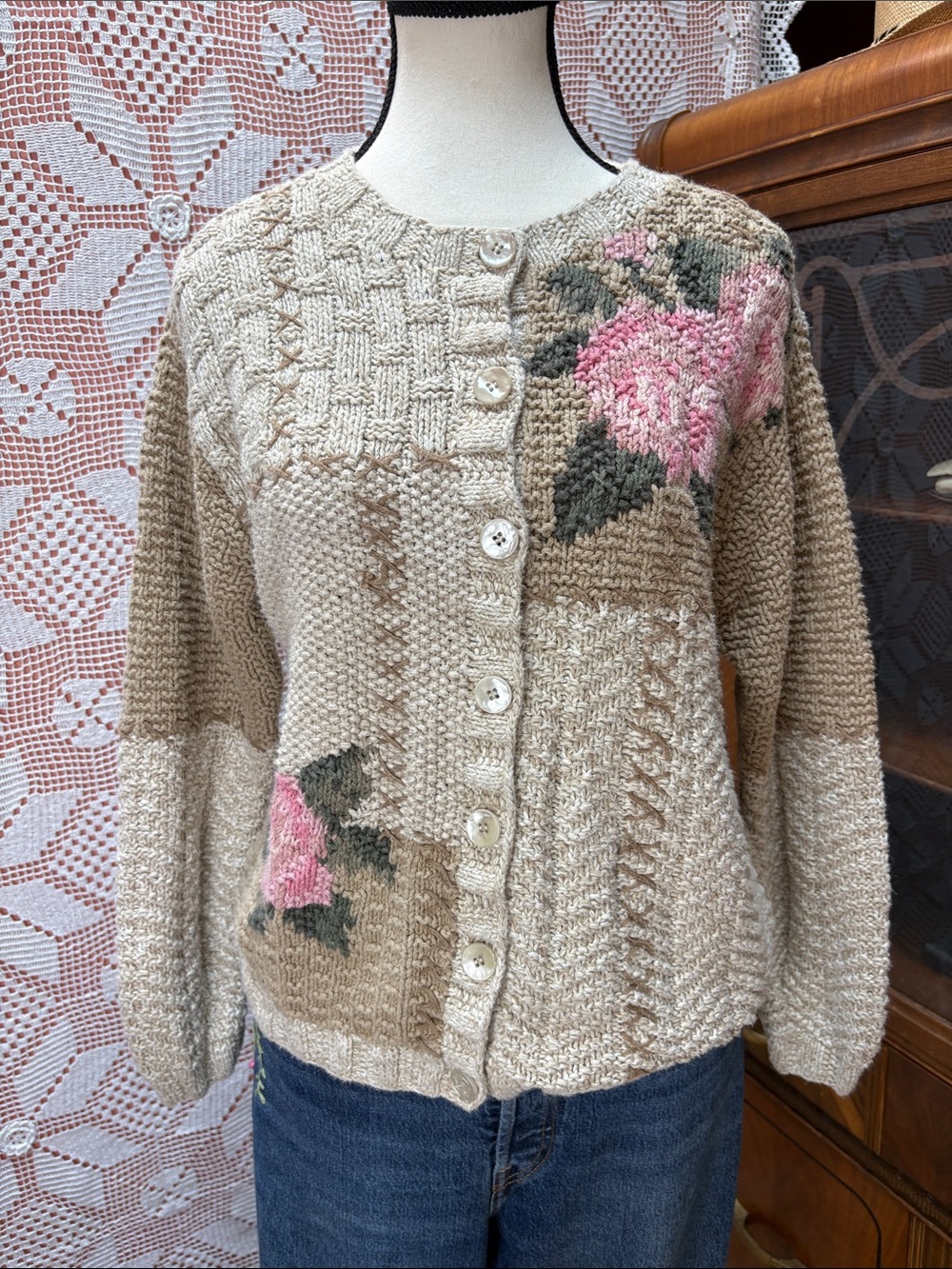 👻SOLD👻Cleo Floral Patchwork Knit Cardigan - Picture 10 of 10
